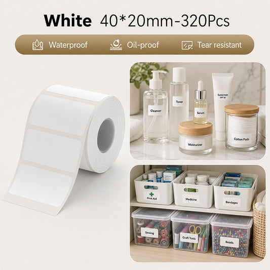 Niimbot B21/B3S/B1/B31/B4/B21 Pro/B2 Pro/B1 Pro 40*20mm 320Pcs White Thermal Labels