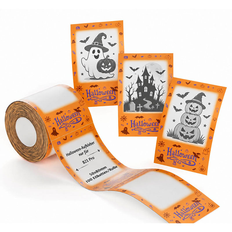 Niimbot B2 Pro/B1 Pro/B21 Pro 50*80mm 100Pcs Phantom Halloween Photo Papers
