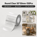 Niimbot B21/B3S/B1/B31/B4/B21 Pro/B2 Pro/B1 Pro 50*50mm 150Pcs Round Transparent Thermal Labels