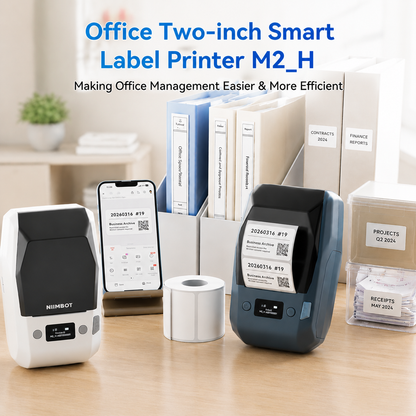 NIIMBOT M2_H Office Labeling Bundle – For File Folders, Asset Management, Cable Identification, Name Badges