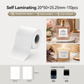 Niimbot M2_H/M3 20*50+25.25mm 110Pcs Self-laminated White Thermal Transfer Labels