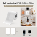 Niimbot M2_H/M3 20*40+25.25mm 135Pcs Self-laminated White Thermal Transfer Labels