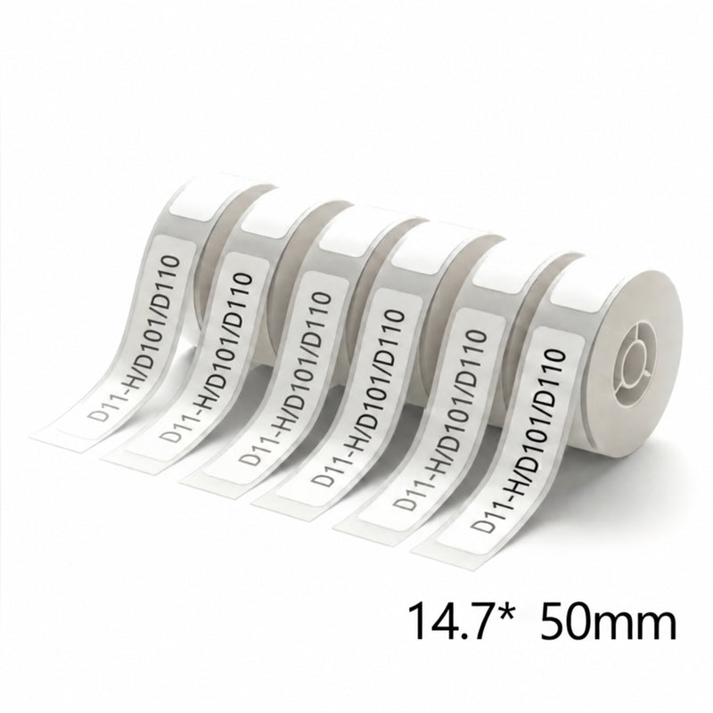 Niimbot D11/D110/D101/H1S Label Tape Set 14.7*50mm White Thermal Label (6 Rolls)
