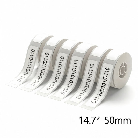 Niimbot D11/D110/D101/H1S Label Tape Set 14.7*50mm White Thermal Label (6 Rolls)
