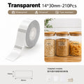 Niimbot D11/D110/D101/H1S 14*30mm 210Pcs Transparent Thermal Labels