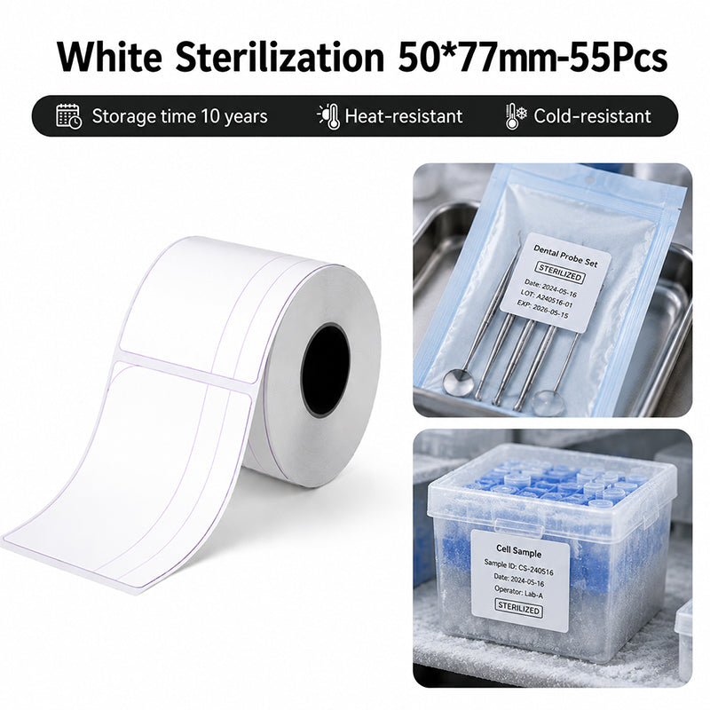 Niimbot M2_H/M3 50*77mm 55Pcs White Sterilization Thermal Transfer Labels