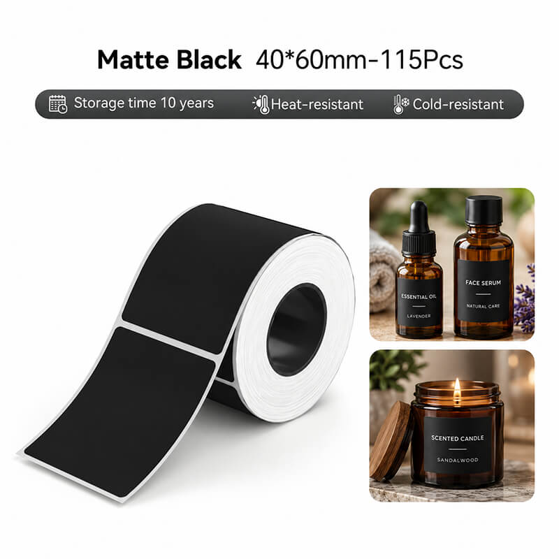 Niimbot M2_H/M3 40*60mm 115pcs Matte Black Thermal Transfer Labels