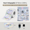 Niimbot M2_H/M3 50*30mm 240pcs Heart Hologram Thermal Transfer Labels