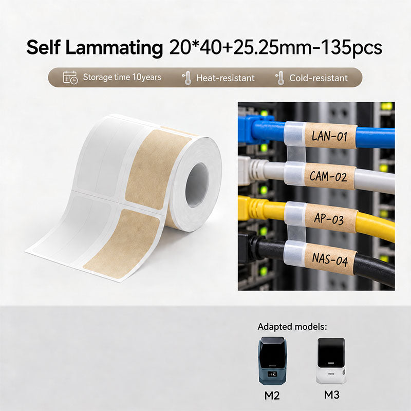 Niimbot M2_H/M3 20*40+25.25mm 135Pcs Self-laminated Thermal Transfer Labels