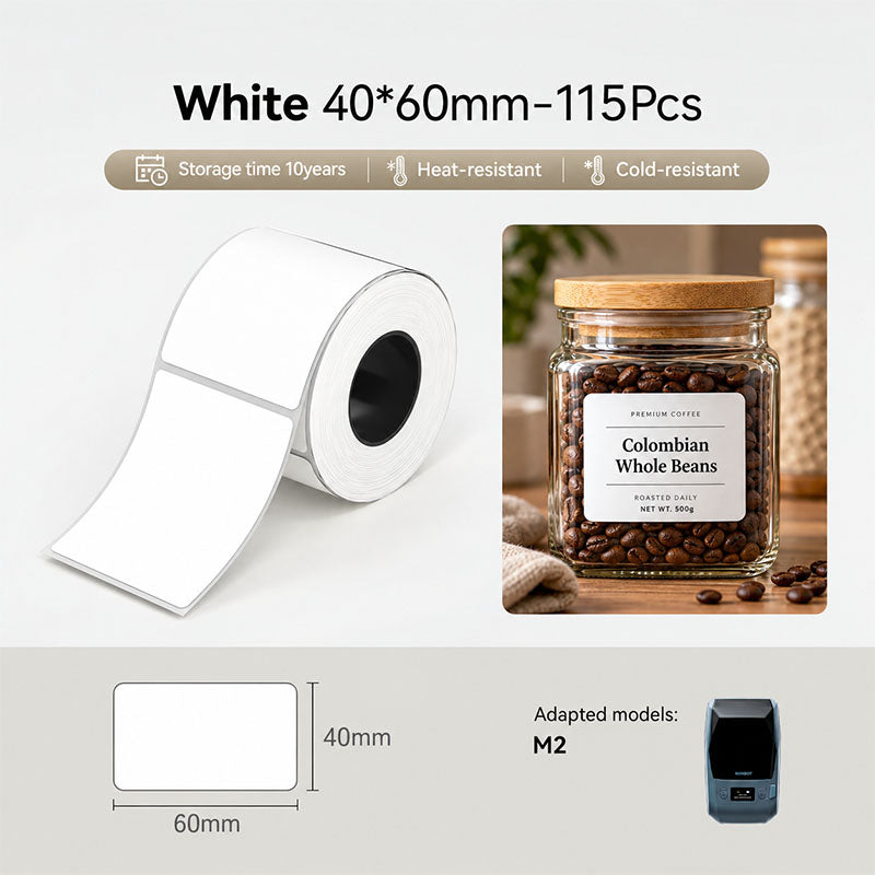Niimbot M2_H/M3 40*60mm 115Pcs White Thermal Transfer Label