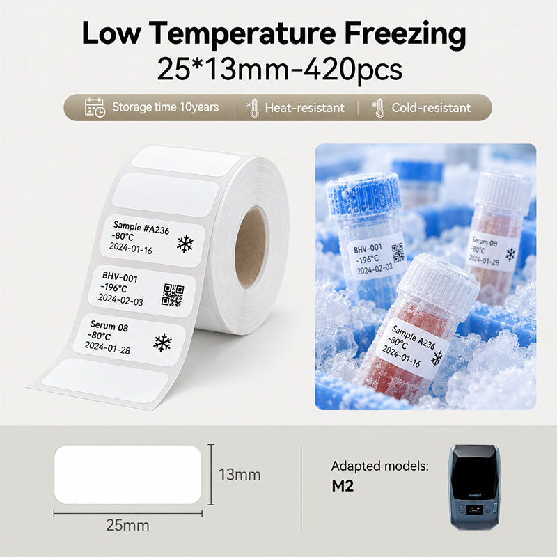 Niimbot M2_H/M3 25*13mm 420Pcs Low Temperature Freezing Thermal Transfer Label