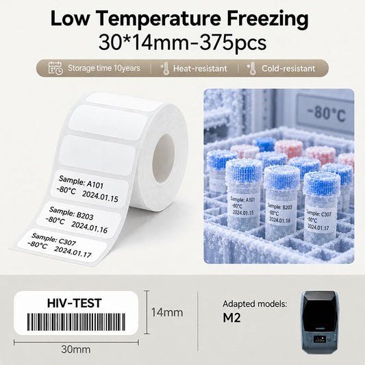 Niimbot M2_H/M3 30*14mm 375Pcs Low Temperature Freezer Thermal Transfer Label