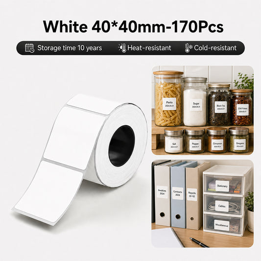 Niimbot M2_H/M3 40*40mm 170Pcs White Thermal Transfer Labels