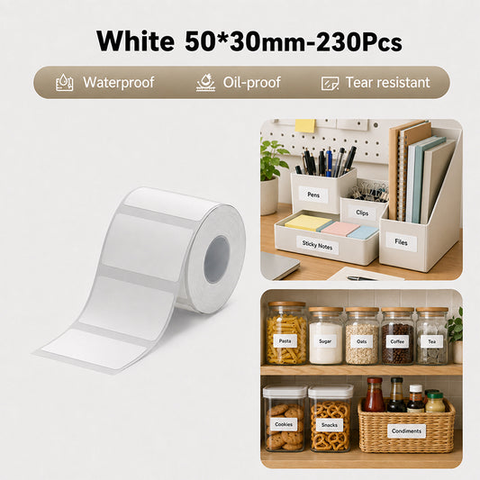 Niimbot B21/B3S/B1/B31/B4/B21 Pro/B2 Pro/B1 Pro 50*30mm 230Pcs White Thermal Labels