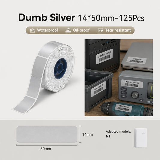 Niimbot N1 14*50mm 125Pcs Dumb Silver Thermal Transfer Label