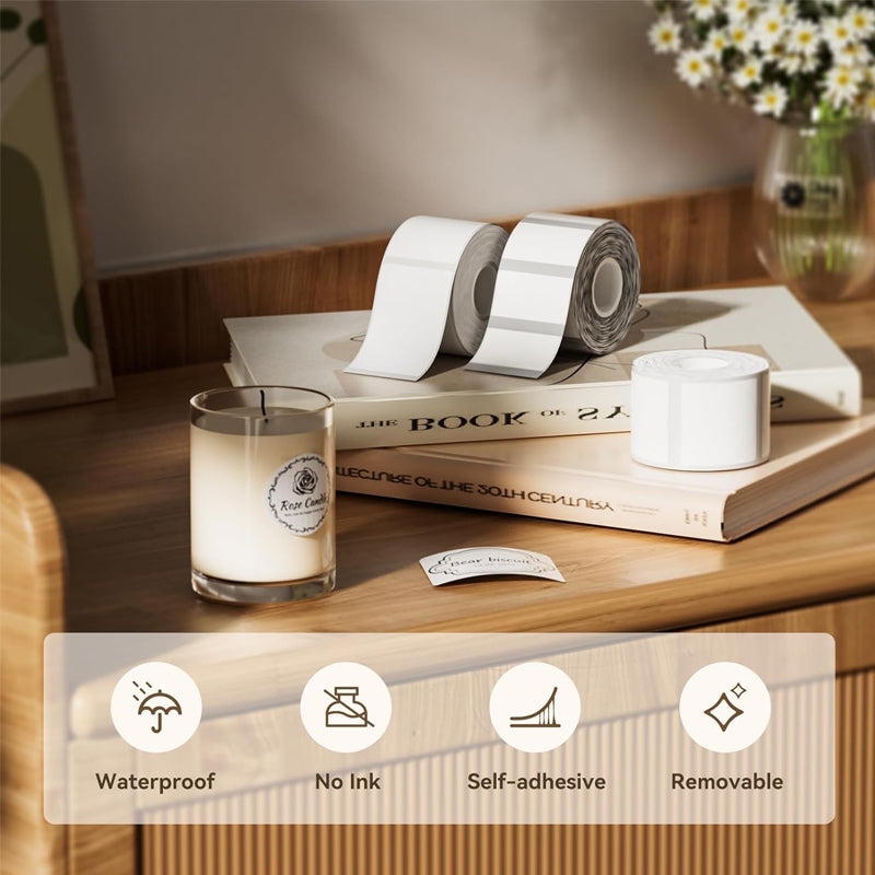NIIMBOT B21 Candle & Oil Bundle – Waterproof Labels for Candle Jars, Essential Oil Bottles & DIY Products