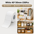 Niimbot B21/B3S/B1/B31/B4/B21 Pro/B2 Pro/B1 Pro 40*30mm 230Pcs White Strong Adhesion Thermal Labels