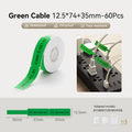 Niimbot D11/D101/D110/H1S 12.5*74+35mm 60Pcs Thermal Cable Labels - Green