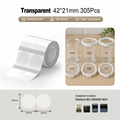Niimbot B21/B3S/B1/B31 42*21mm 305Pcs Transparent Thermal Label