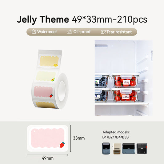 Niimbot B21/B3S/B1/B31 49*33mm 210pcs Jelly Theme Frozen Labels