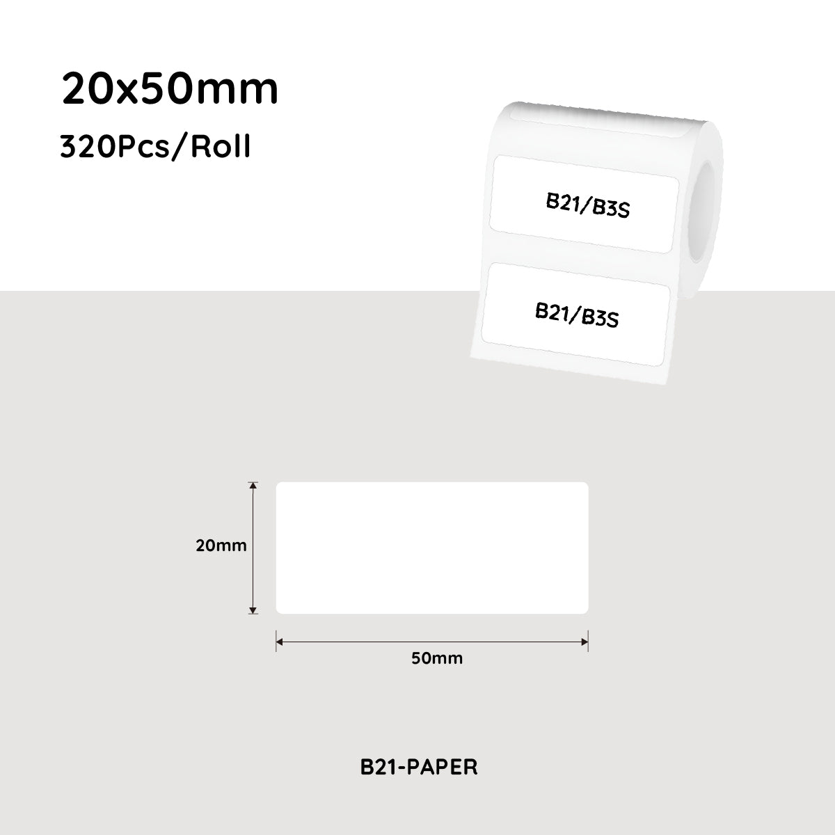 NiiMbot White Label Paper Waterproof Oil-proof Label Sticker 50*70mm 110 Pcs For B21/B3S