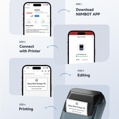 Niimbot B1 Portable 2-Inch Bluetooth Thermal Label Printer For Boutique Price Tags & Kitchen Pantry Labels