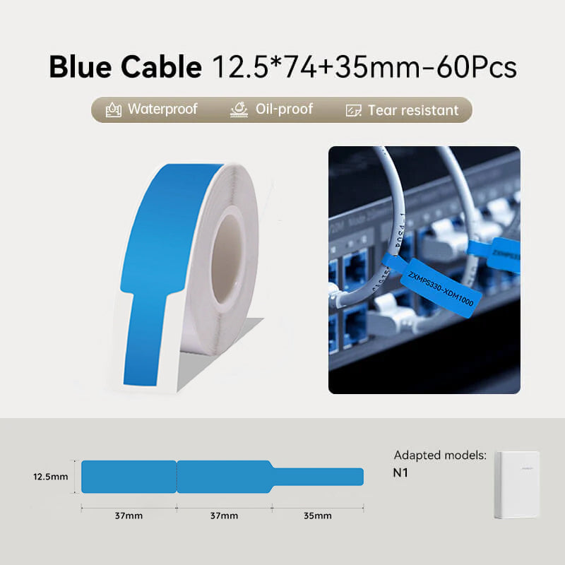 Niimbot N1 Thermal Transfer PET Cable Label Stickers