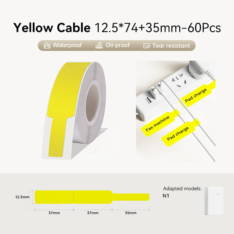 Niimbot N1 Thermal Transfer PET Cable Label Stickers