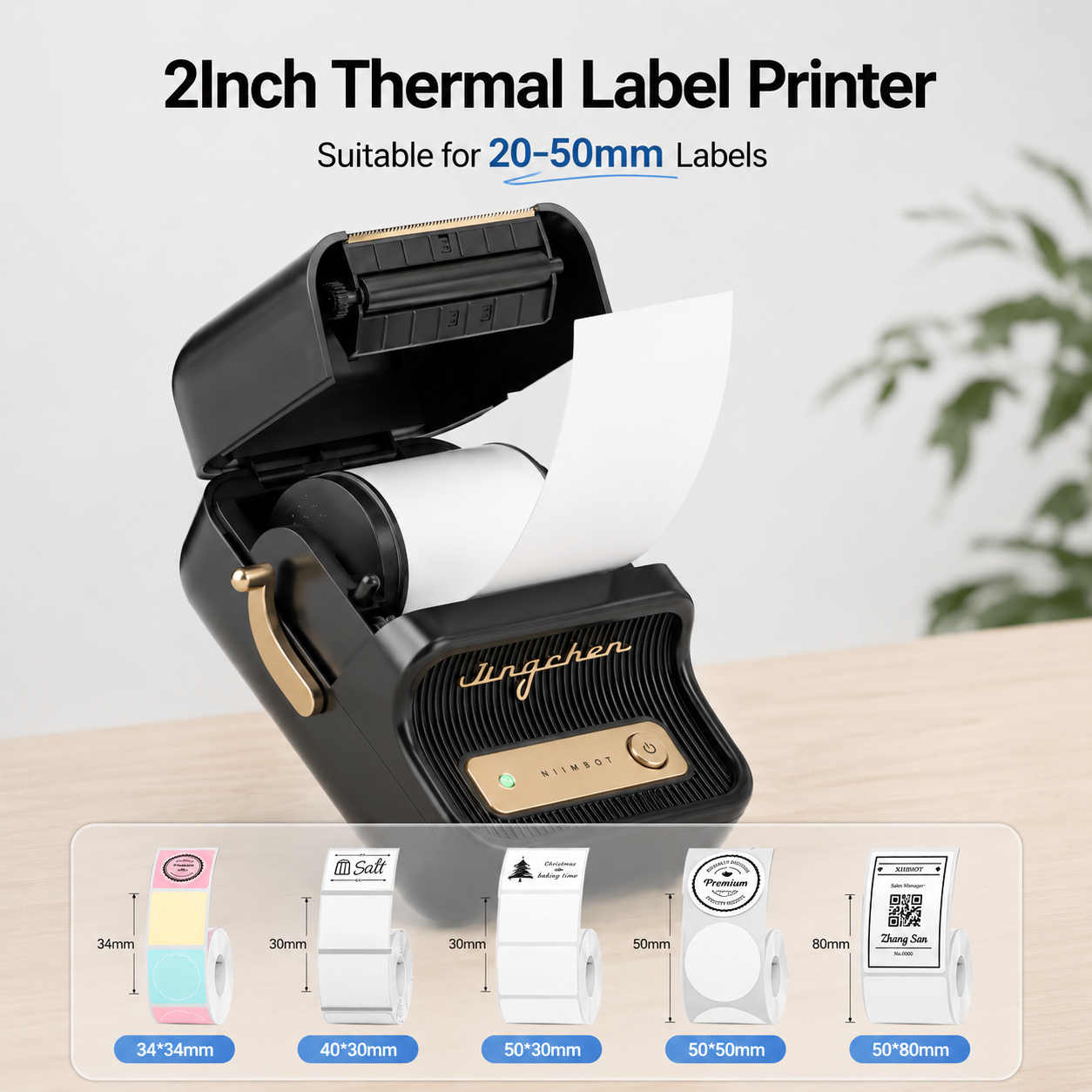 NIIMBOT B21S Portable Bluetooth Thermal Label Maker Inkless Printer for Kitchen, Office & Small Business Organization