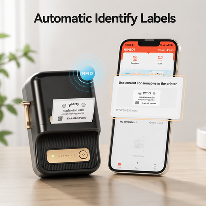 NIIMBOT B21S Portable Bluetooth Thermal Label Maker Inkless Printer for Kitchen, Office & Small Business Organization