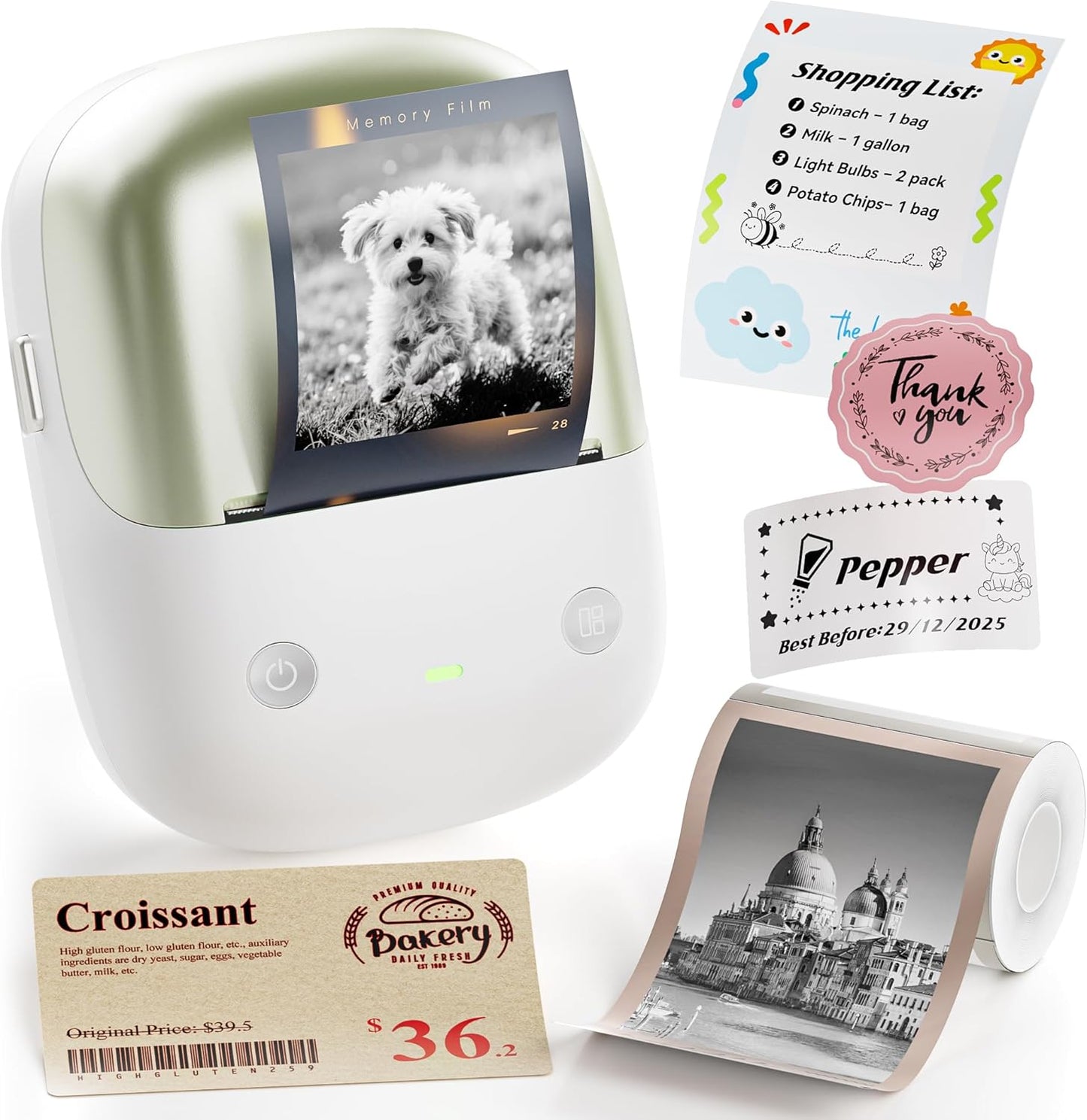 NIIMBOT B2 Pro 300 DPI Bluetooth Thermal Label Printer One-Button Time Printing, Photo Printing for Home Office School