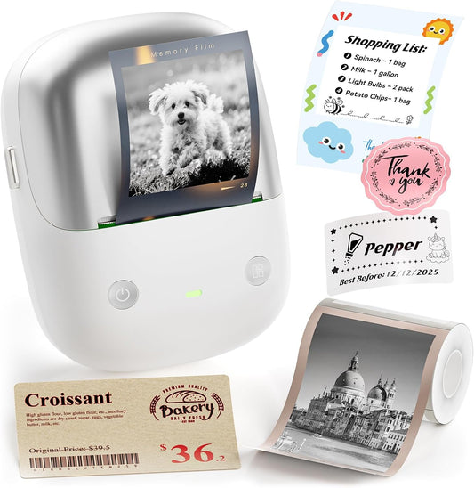 NIIMBOT B2 Pro 300 DPI Thermal Label Printer One-Button Time Printing, Photo Printing for Home Office School