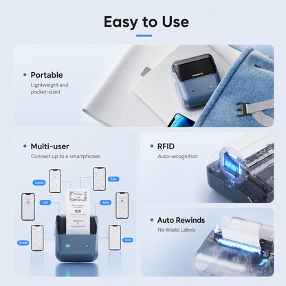 Niimbot B31 Thermal Label Printer Multicolor Maker for Small Business, Kitchen Organization & Shipping Labels