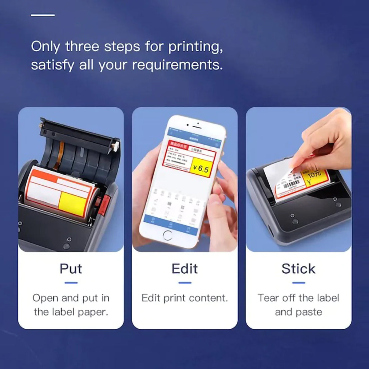 NIIMBOT B3S Thermal Label Maker Bluetooth & PC Connected, for Clothing, Barcode, Shipping