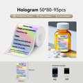 Niimbot M2_H/M3 50*80mm 95pcs Hologram Thermal Transfer Labels