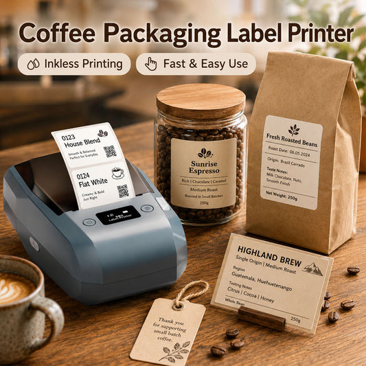 NIIMBOT M2_H Thermal Transfer Label Maker, Smart Color Printing for Coffee Shops, Bean Canisters & Syrup Bottles