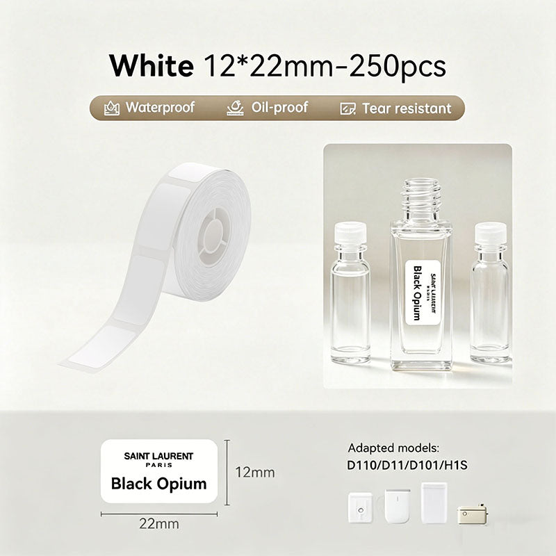 Niimbot D11/D110/D101/H1S 12*22mm 260Pcs Transparent Thermal Labels