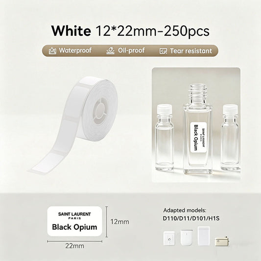Niimbot D11/D110/D101/H1S 12*22mm 260Pcs Transparent Thermal Labels