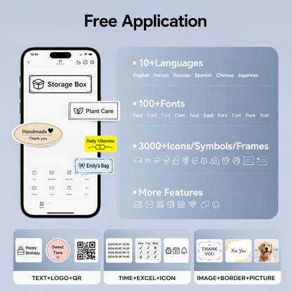 NIIMBOT D11H 300DPI HD Half-Inch Bluetooth Label Printer for Organizing Home Office School