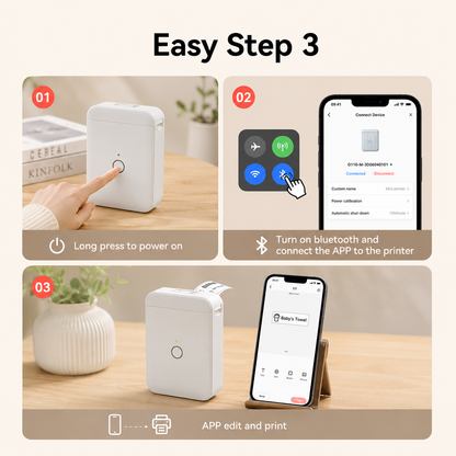 NIIMBOT D110_M Mini Upgraded Version Portable Bluetooth Thermal Label Printer Label Maker for Kitchen & Fridge Food Prep, Student & Study Organization