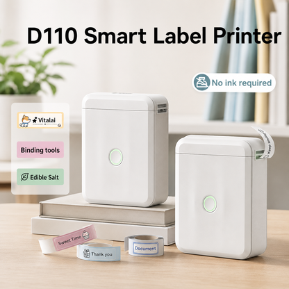 NIIMBOT D110_M Mini Upgraded Version Portable Bluetooth Thermal Label Printer Label Maker for Kitchen & Fridge Food Prep, Student & Study Organization