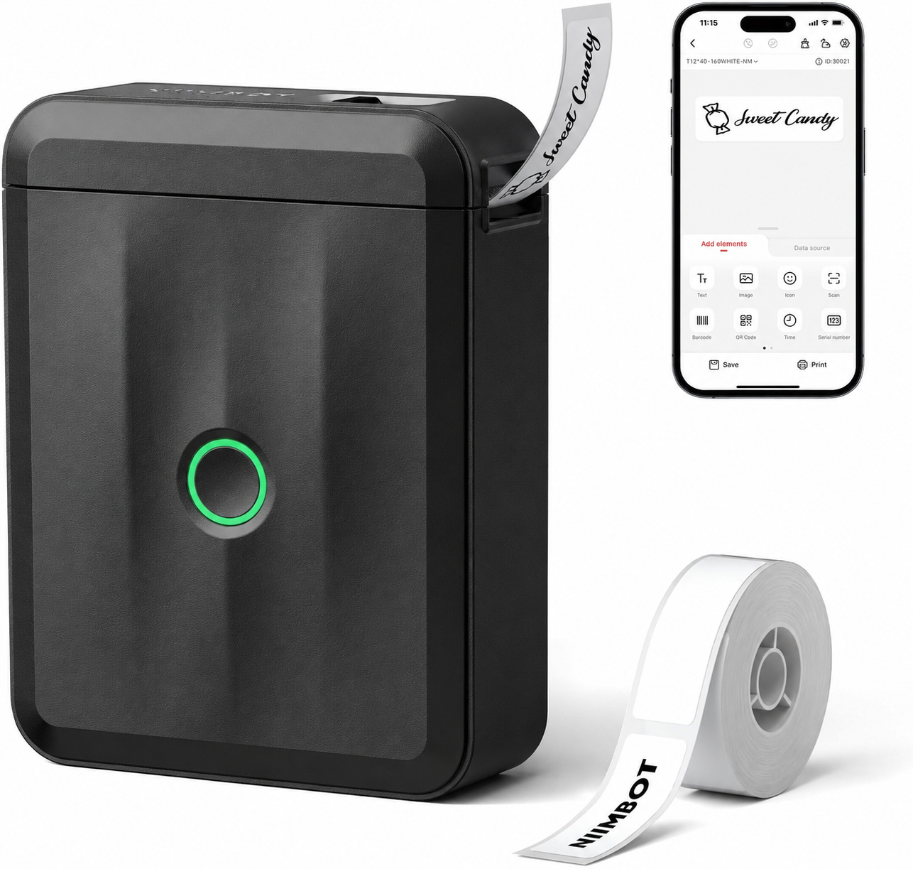 NIIMBOT D110_M Mini Upgraded Version Portable Bluetooth Thermal Label Printer Label Maker for Kitchen & Fridge Food Prep, Student & Study Organization