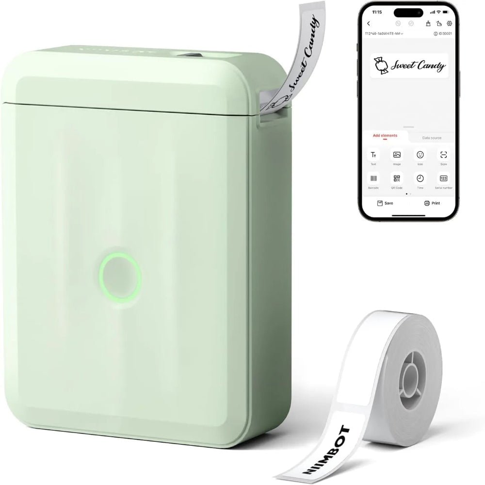 NIIMBOT D110_M Mini Upgraded Version Portable Bluetooth Thermal Label Printer Label Maker for Kitchen & Fridge Food Prep, Student & Study Organization