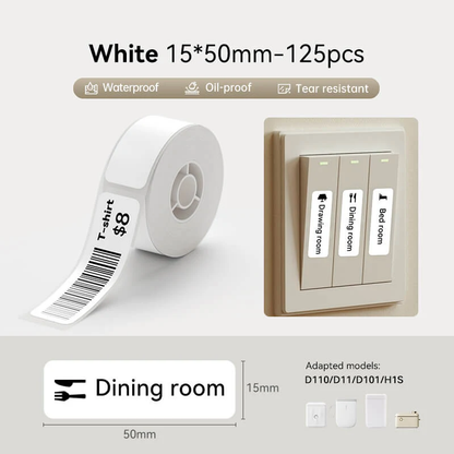 Niimbot D11/D101/D110/H1S White Thermal Labels