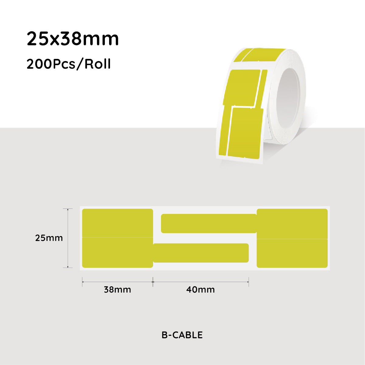 NiiMbot Cable Label Paper For B21/B3S 25*38mm (12.5+12.5+38)