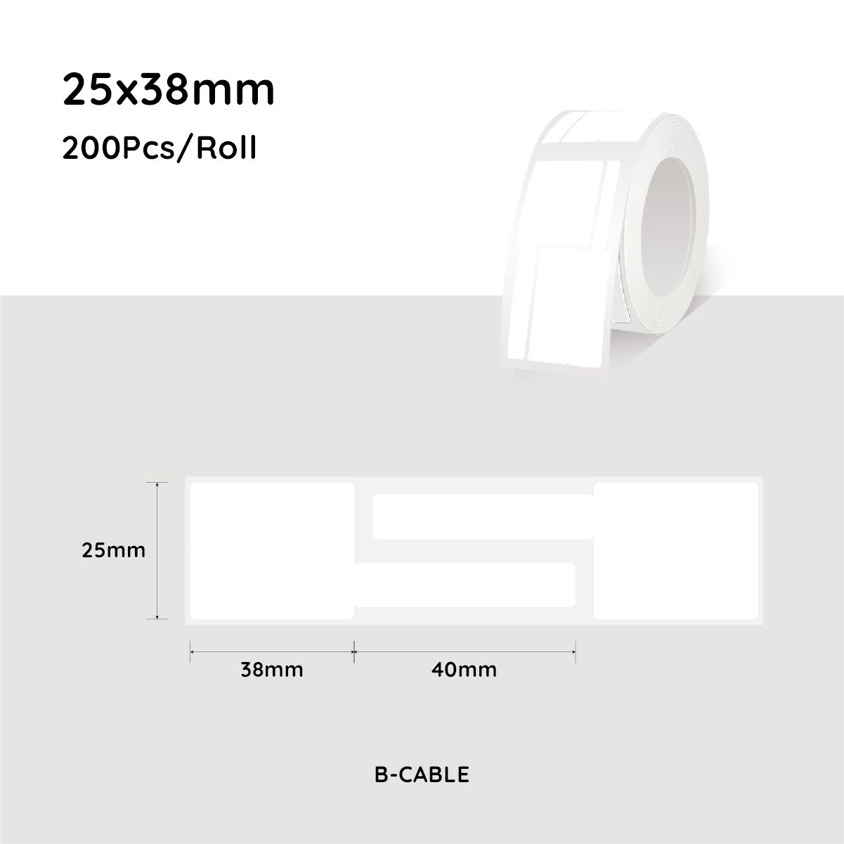 NiiMbot Cable Label Paper For B21/B3S 25*38mm (12.5+12.5+38)