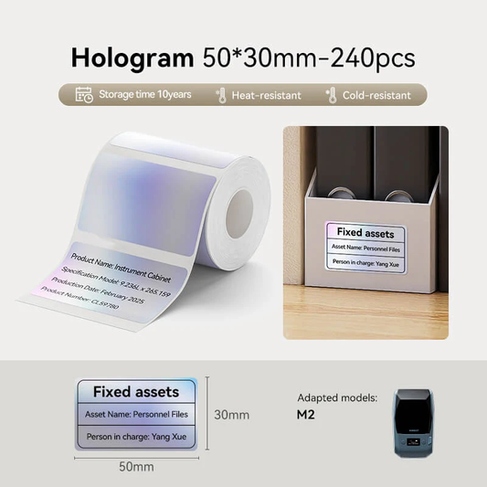 Niimbot M2/M3 50*30mm 240Pcs Holographic Thermal Transfer Label