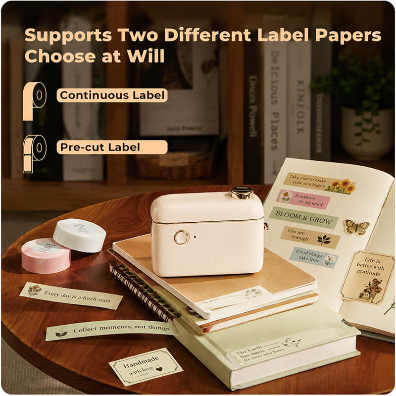 NIIMBOT H1S Portable Bluetooth Thermal Label Printer Half_Inch Rechargeable Continuous Label Thermal Label Printer for Home School Office Organization