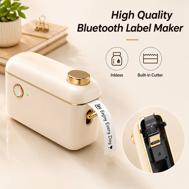 NIIMBOT H1S Portable Bluetooth Thermal Label Printer Half_Inch Rechargeable Continuous Label Thermal Label Printer for Home School Office Organization