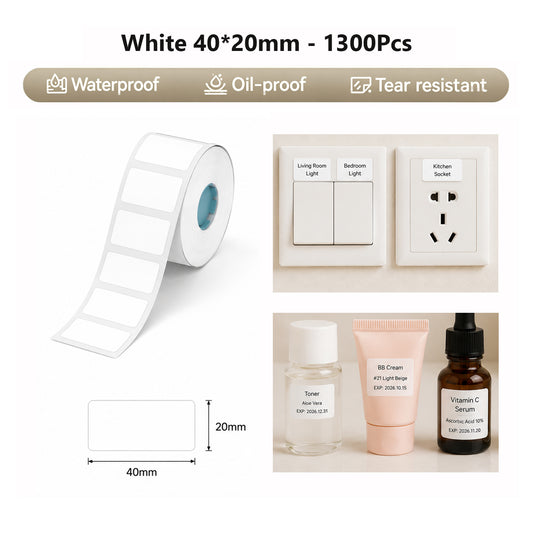 Niimbot K2/K3 40*20mm 1300Pcs White Thermal Label